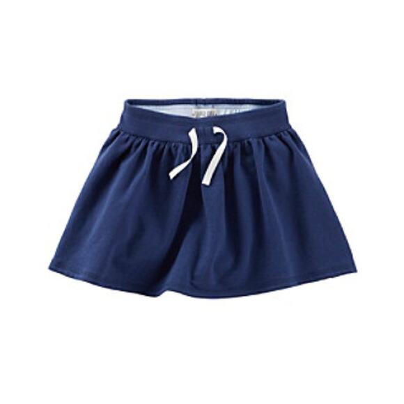 Carter's Scooter Skirt 9M Baby Girls Navy Blue Pleated Short Drawstring Casual - Picture 1 of 4